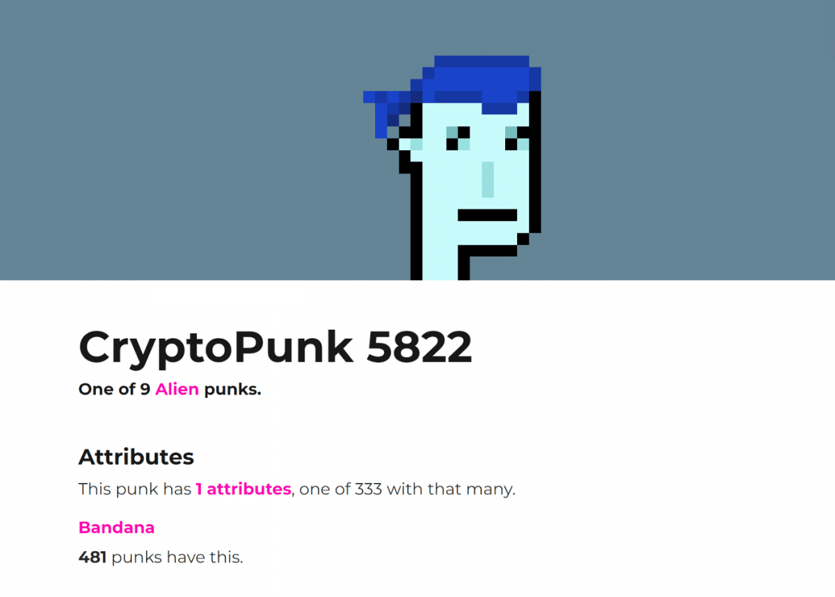 a picture of CryptoPunk 5822