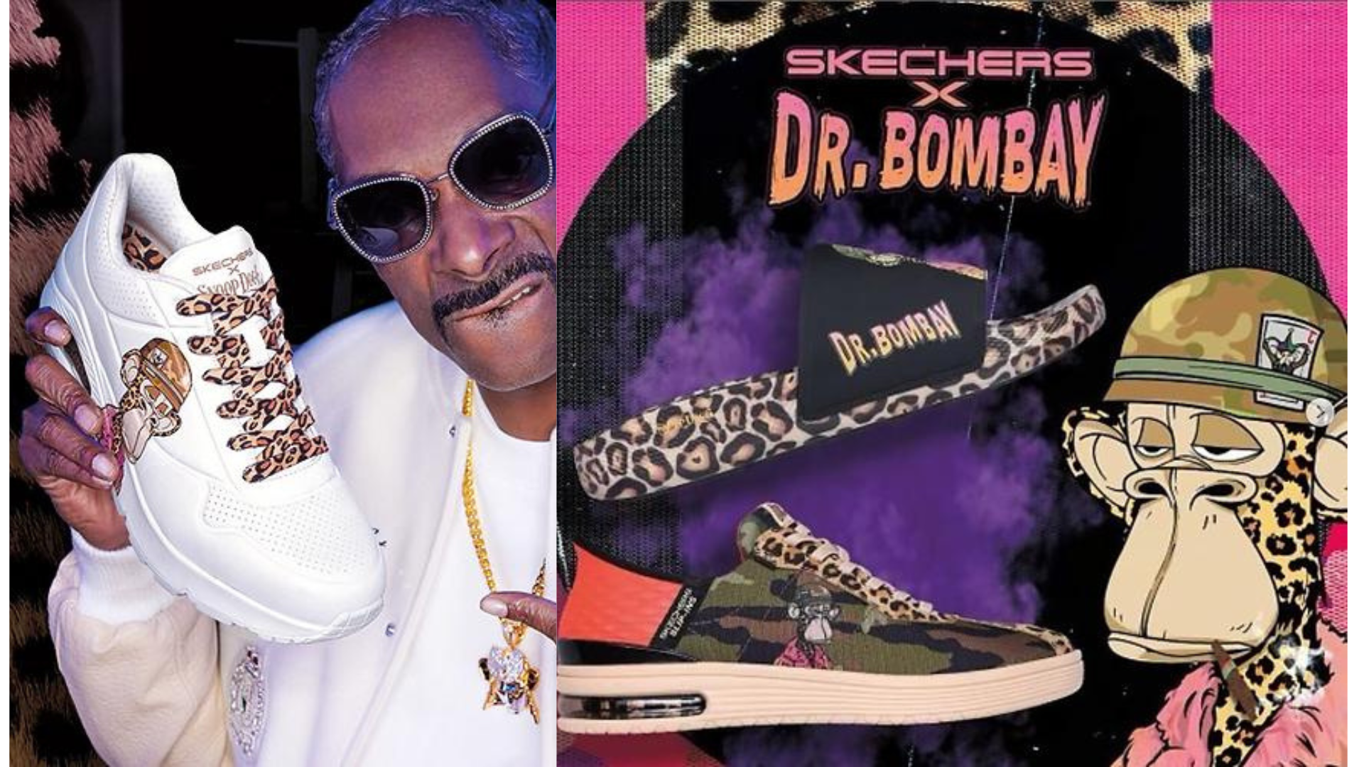 Snoop Dogg & his Bored Ape shoe line Dr. Bombay in collaboration with Skechers